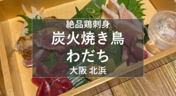 大阪北浜『炭火焼鳥わだち』鶏刺身で一杯！【姫しばグルメ】
