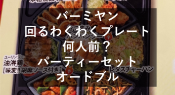 バーミヤン 『回る わくわくプレート』は何人前？/パーティーセット/オードブルメニュー